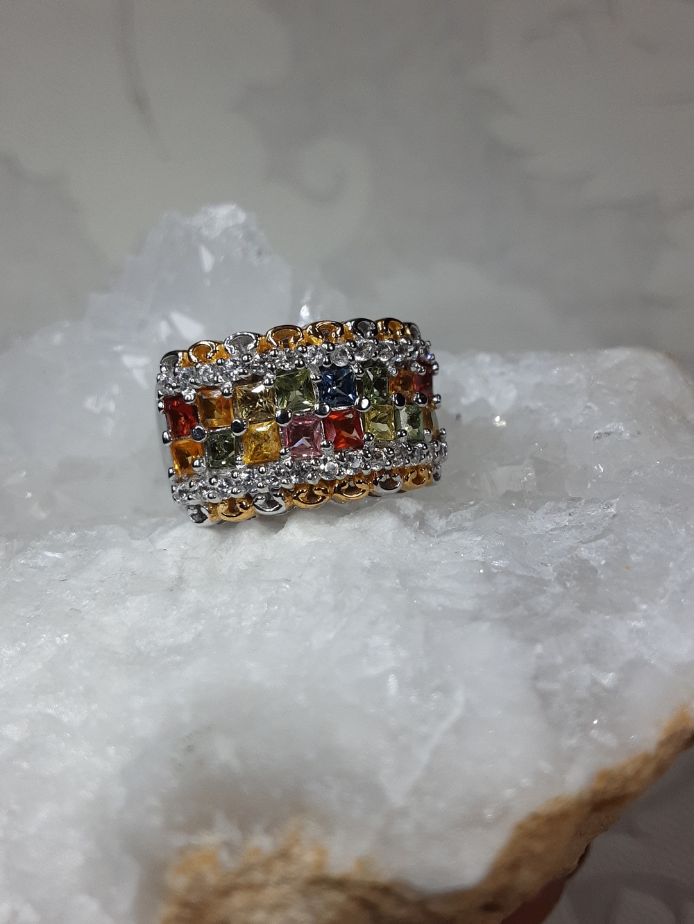 925 multi sapphire ring.